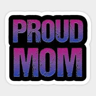 Distressed Bisexual Proud Mom Mothers Day Bi Pride Flag Sticker